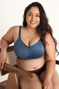 Zivame True Curv Single Layered Non Wired Full Coverage Super Support Bra - Real Teal — thumbnail 5